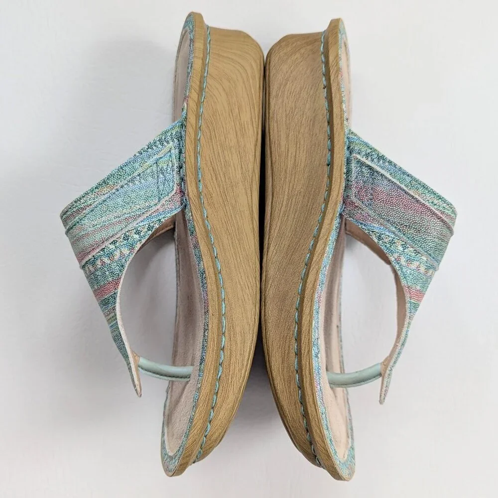 Alegria Codi Seascape Thong Sandals Size 8 - 8.5 - Picture 4 of 9